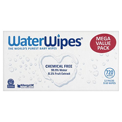 WaterWipes Sensitive Baby Wipes, Natural & Chemical-Free,( 720 Wipes) by WaterWipes