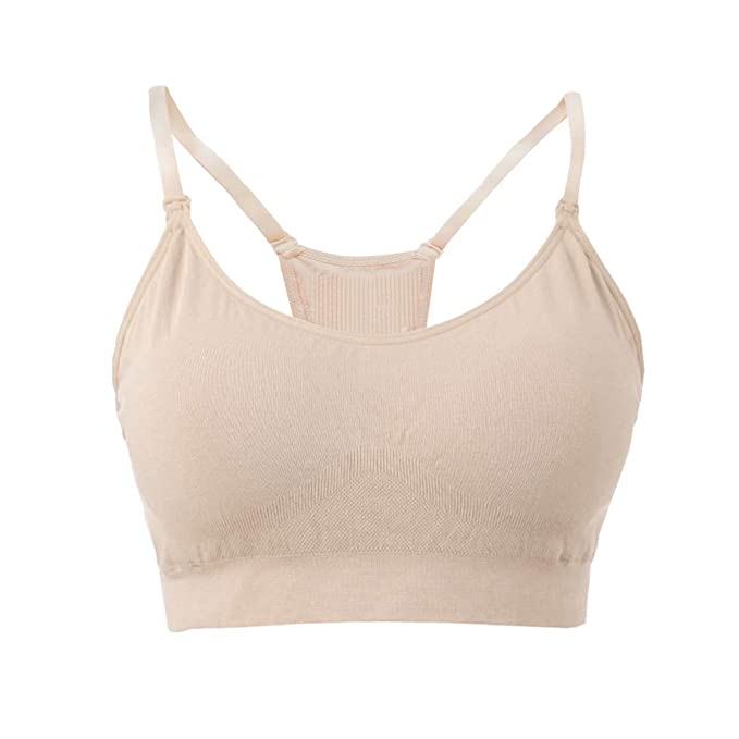 Womens Seamless Cotton Nursing Bra Raceback Breastfeeding Sports Bra