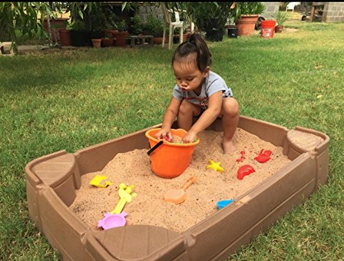 STS SUPPLIES LTD Sandbox with Lid Toys for Kids Outdoor Sandbox Large Plastic Sandbox with Cover Backyard Toddler Children & eBook by AllTim3Shopping