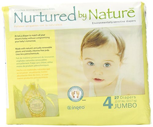 Nurtured by Nature Environmentally-Sensitive Diapers, Large Size 4, 27 count (Pack of 4) by Nurtured by Nature