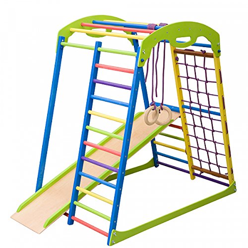 Dani LLC Colored Indoor Wooden Playground for Kids 