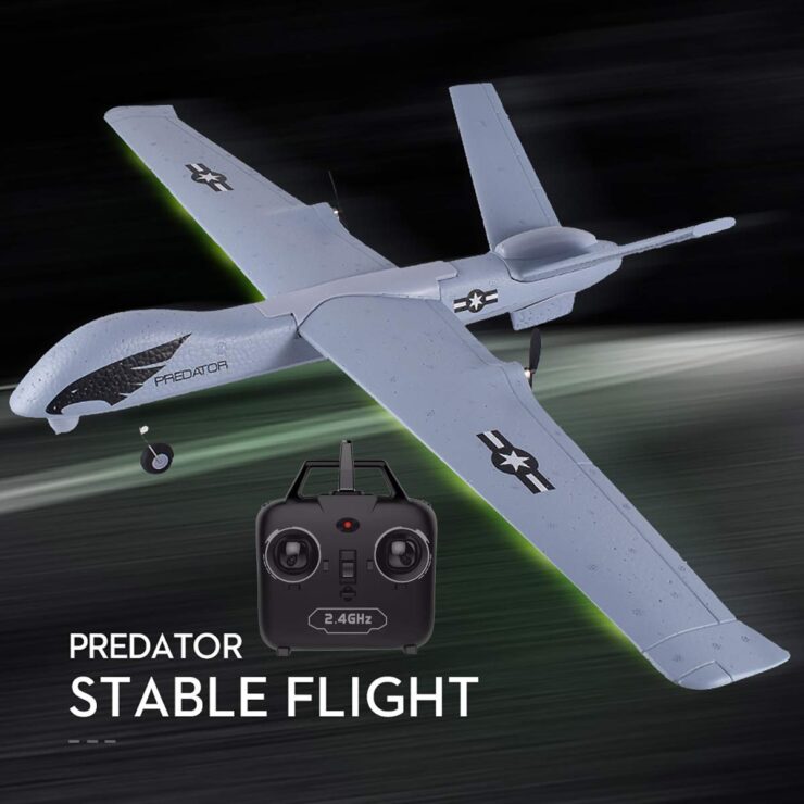 PLRB RC Plane, 2.4Ghz 2 Channels RTF RC Predator Airplane