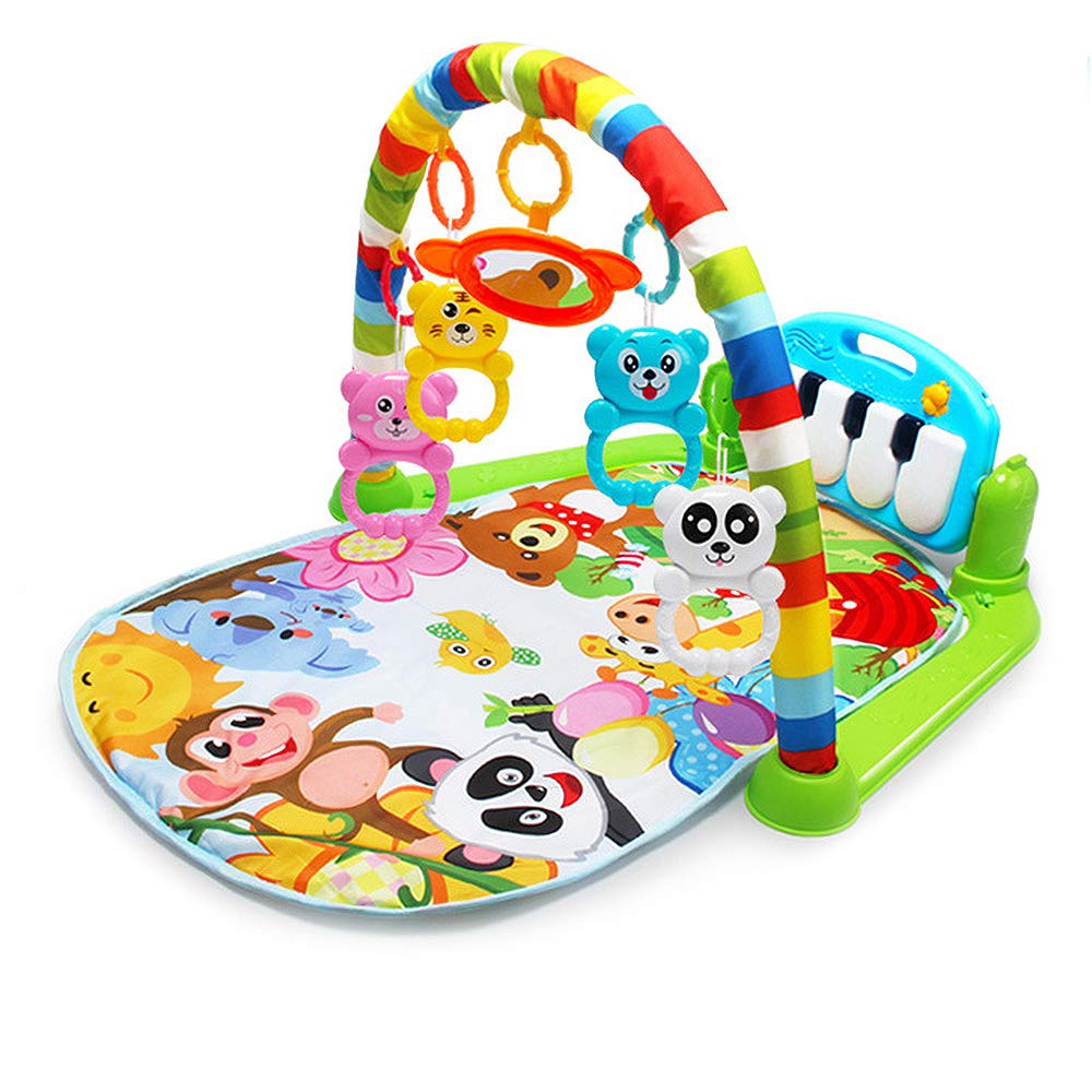 Asodomo Baby Play Gym Kick and Play Piano Mat Newborn Toy for Boy and Girl 0-36 Month Lights and Music Activity Toys