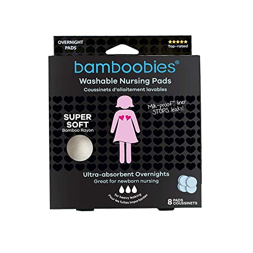 Bamboobies Washable Nursing Pads For Breastfeeding, Reusable Breast Pads