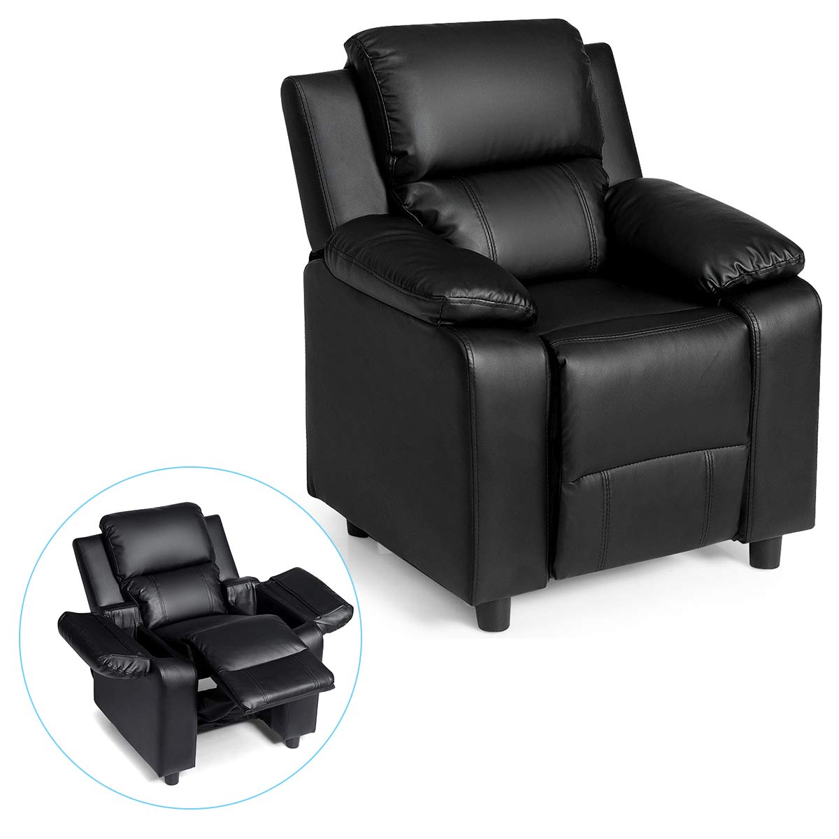 Costzon Kids Sofa Recliner, Children PU Leather Armchair