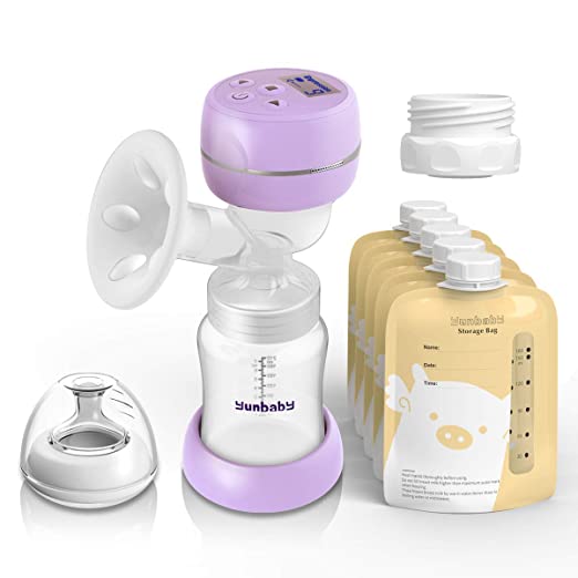 Electric Breast Pump, Portable Milk Pump Breastfeeding with Massage Mode and Adjustable Suction Pumping Levels for Mom's Comfort
