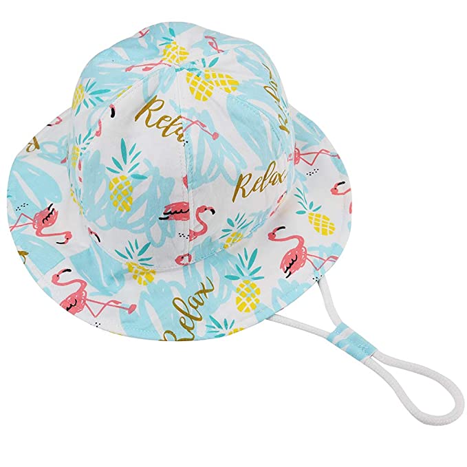 Baby Sun Hat with Chin Strap - Unisex Toddler Summer Play Bucket Hat UPF 50+