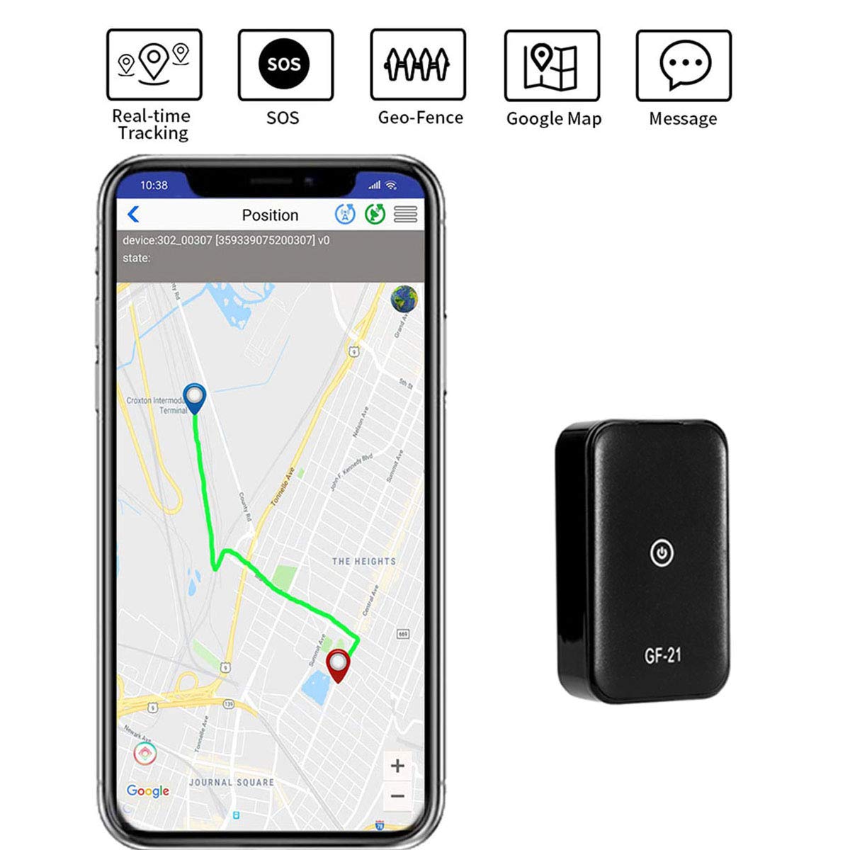 GPS Tracker Mini Portable SOS GPS Location Tracker Real Time Anti-Theft Spy Tracking with No Monthly Fee 2G GSM Finder for Vehicles Kids Dogs Cats Keys Motorcycles Pets Car