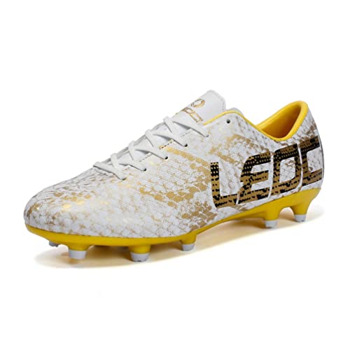 LEOCI Men Boys Kids Soccer Shoes Outdoor Spikes Football Boots Cleats Children Training Football Boots