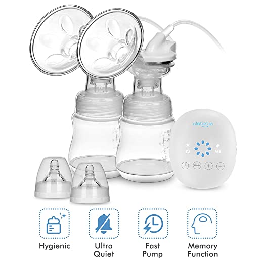 Double Breast Pumps - Electric Breast Pump w/ 4 Phase Expression Mode and 8 Adjustable Suction Power