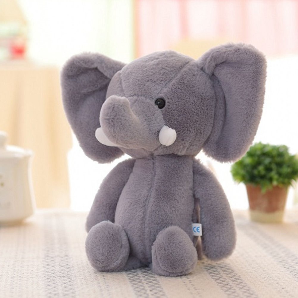 Yinpinxinmao Mini Lovely Elephant Stuffed Animals Kids Baby Soft Plush Toy X-mas Gift Doll Gray