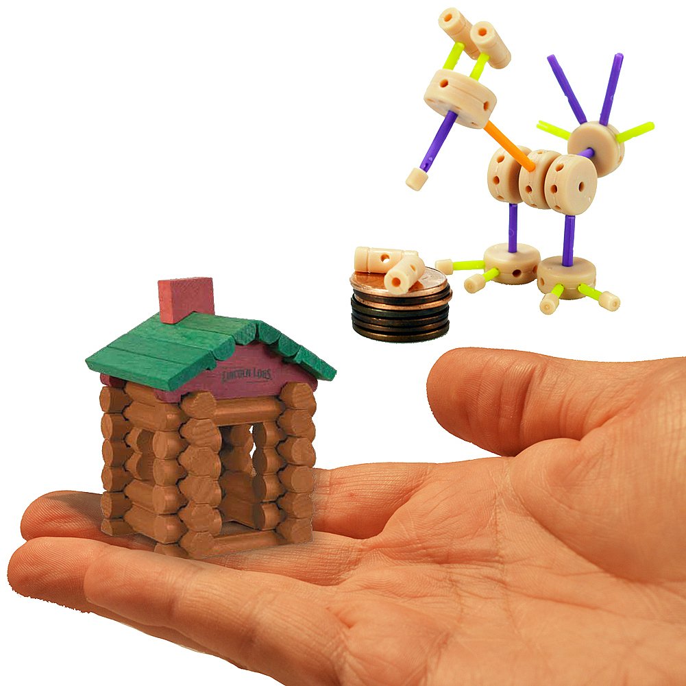 World's Smallest Building Toys Set of 2: Tinkertoy and Lincoln Logs