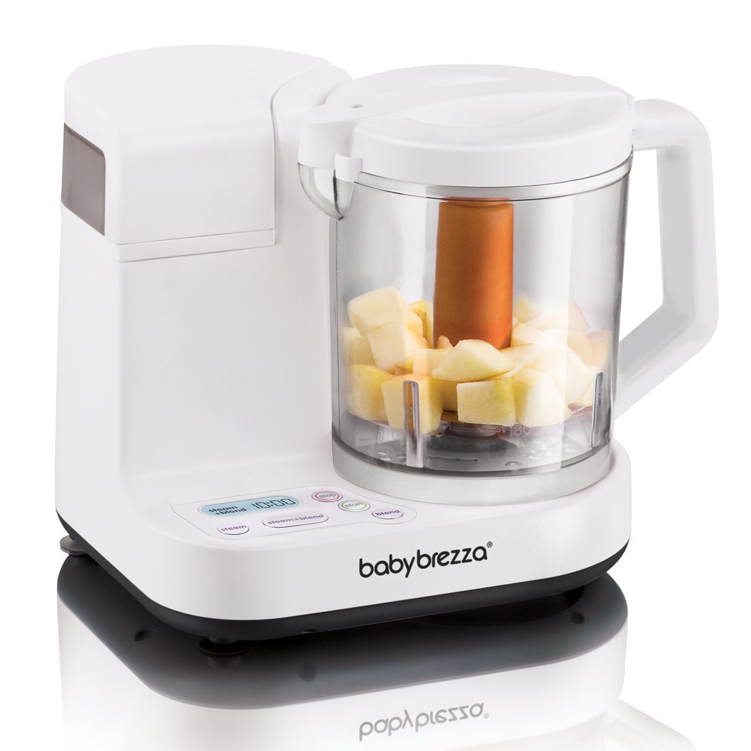 Baby Brezza Glass Baby Food Maker – Cooker and Blender to Steam and Puree Baby Food for Pouches in Glass Bowl