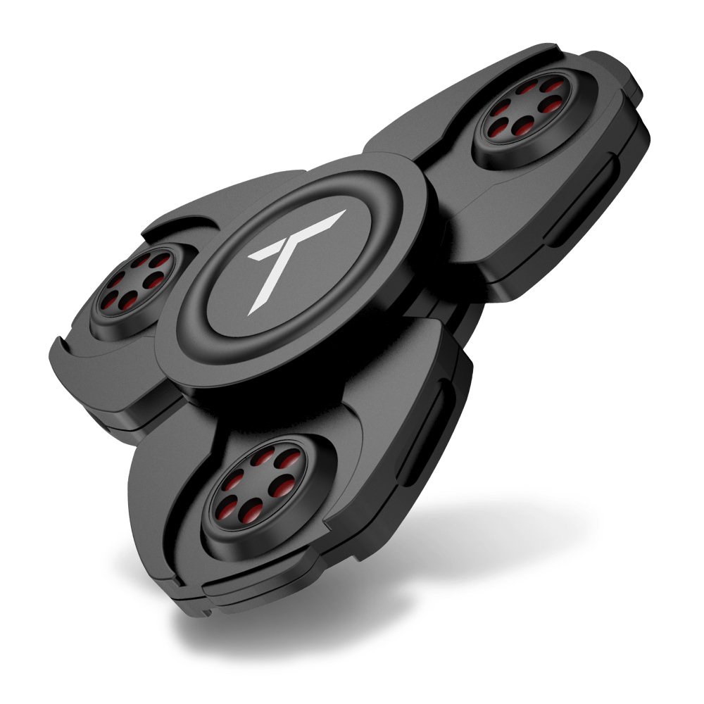Trianium Fidget Spinner Pro Metal Series [Black] Phone Stress Reducer Figit Toy for Kid Adult