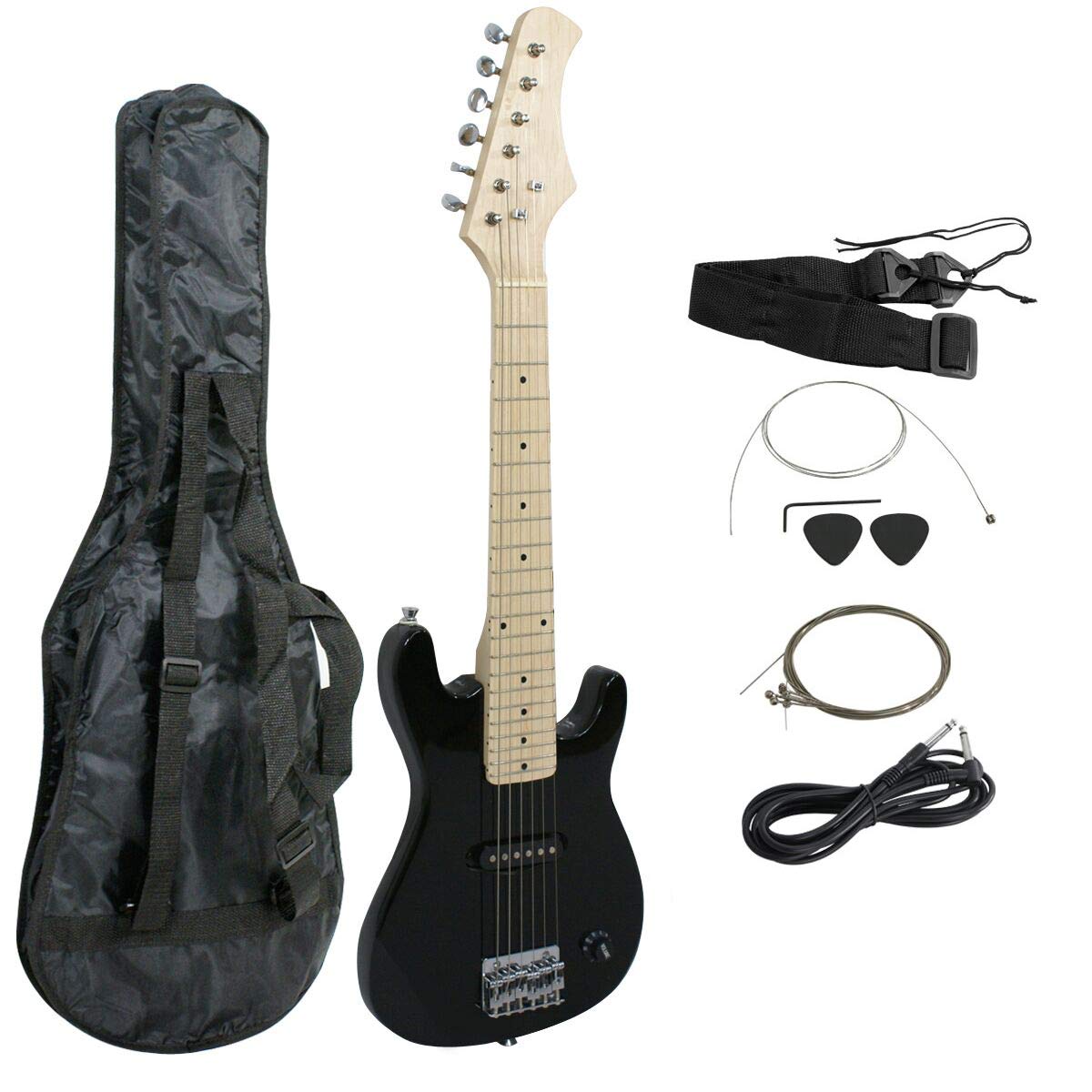 Smartxchoices 30" Kids Mini Electric Guitar Bass Guitar Bundle Kit for Beginners Starter with Gig Bag,Cable,Strap,Picks Combo Accessory Holiday Gift 