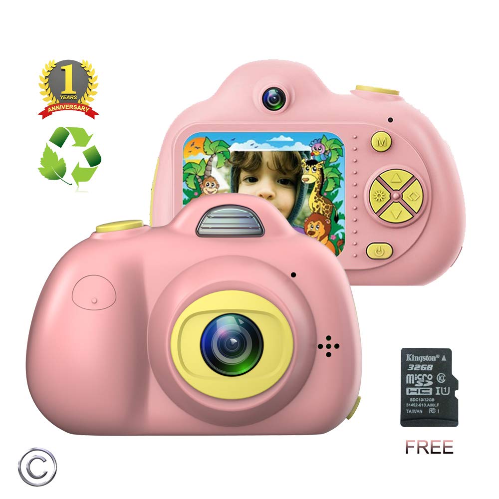 Kids Camera for Girls or Boys - Anti-Drop Kid Digital Camera with Soft Silicone Shell and 8 Mega Pixel Dual Lens 2.0 inch HD Screen