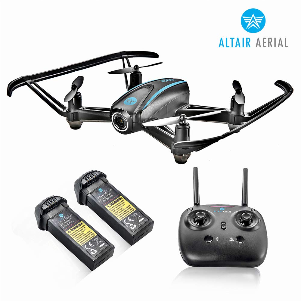 Altair #AA108 Camera Drone Great for Kids & Beginners, RC Quadcopter w/ 720p HD FPV Camera VR, Headless Mode, Altitude Hold, 3 Skill Modes, Easy Indoor Drone, 2 Batteries