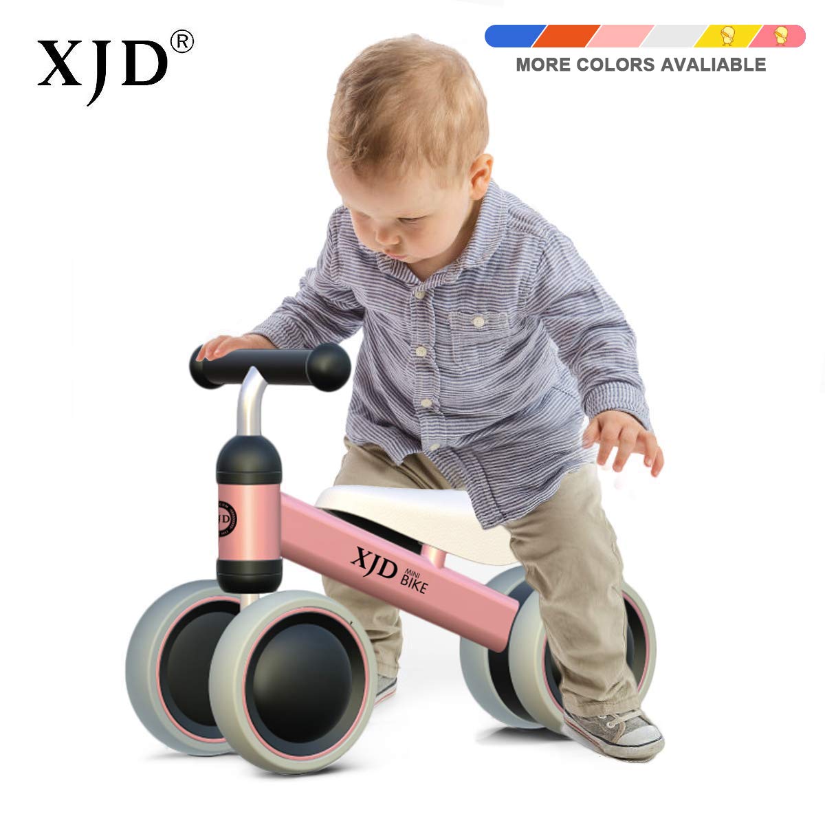 XJD Baby Balance Bikes Bicycle Children Walker Toddler Bike 10-24 Months Toys for 1 Year Old No Pedal Infant 4 Wheels First Birthday Gift Bike