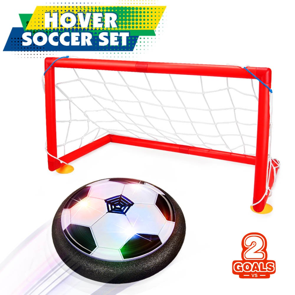 Betheaces Kids Toys Hover Soccer Ball Set 2 Goals Gift Football Disk Toy LED Light Boys