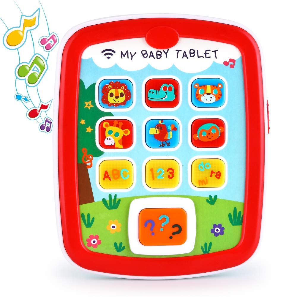 Toddler Learning Tablet for 1 Year Old, VATOS Baby Ipad for 6M -12M -18M+ with Music & Light, Travel Toy Tablet with Easy ABC Toy, Numbers & Color | My First Learning Tablet