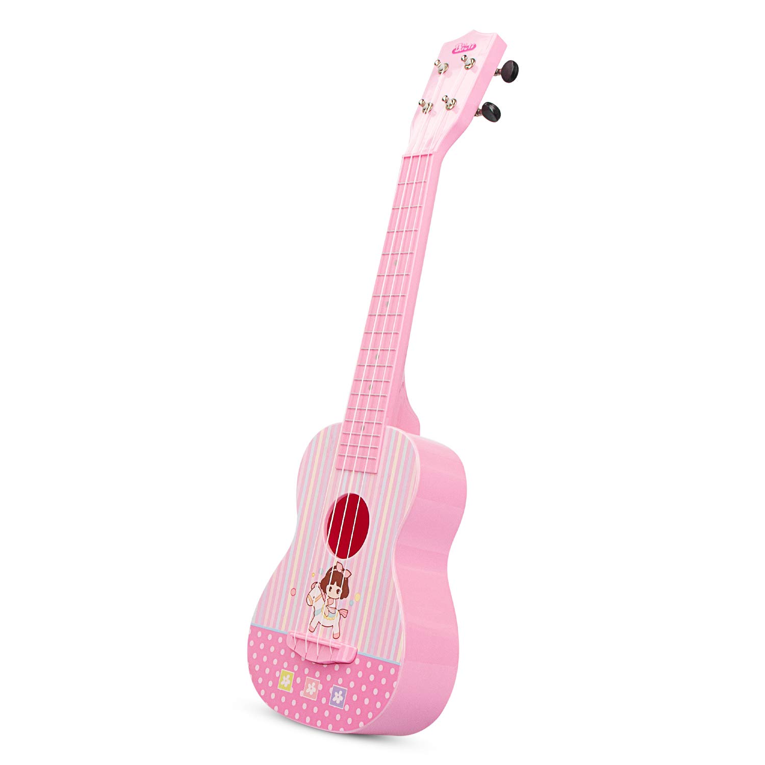 aPerfectLife Ukulele Guitar for Kids, 23 Inch Nylon-String Starter Classical Guitar for Beginner Children (Pink)