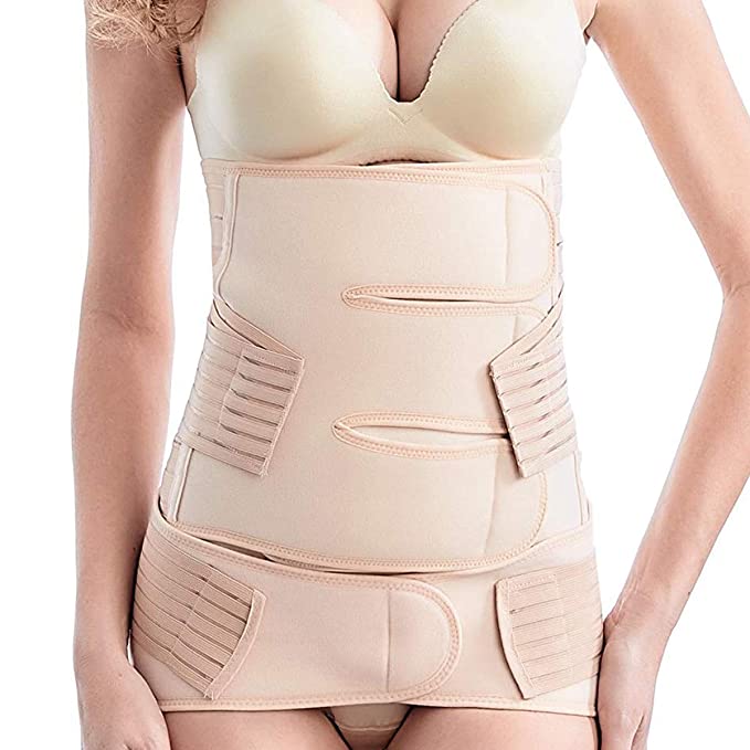 Postpartum Belly Wrap, 2 in 1 Postnatal Waist Belt C-section Recovery Girdle