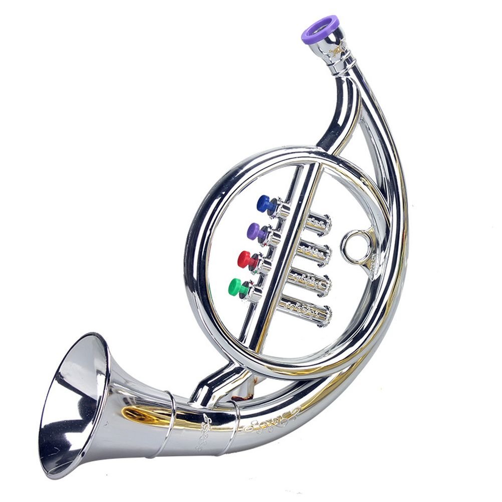 Crystalbella Music Wind Instruments for Decoration Instruments French Horn Silver