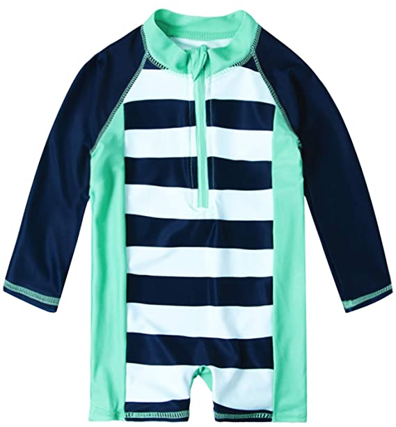 Uideazone Baby Toddler Boys Girls Zipper Rash Guard Swimsuit with UPF 50+ One Piece Beach Swimwear Bathing Suits 6-36 Months