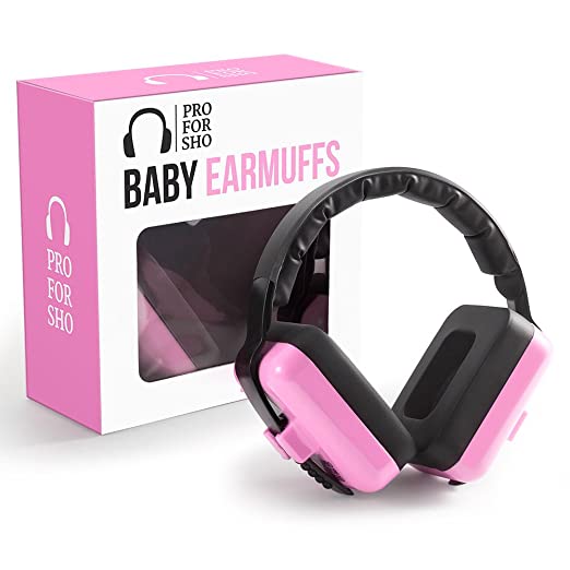 Pro For Sho Baby Ear Muffs Hearing Protection - Special Designed Comfort Fit for 3 Months to 2 Years - Pink