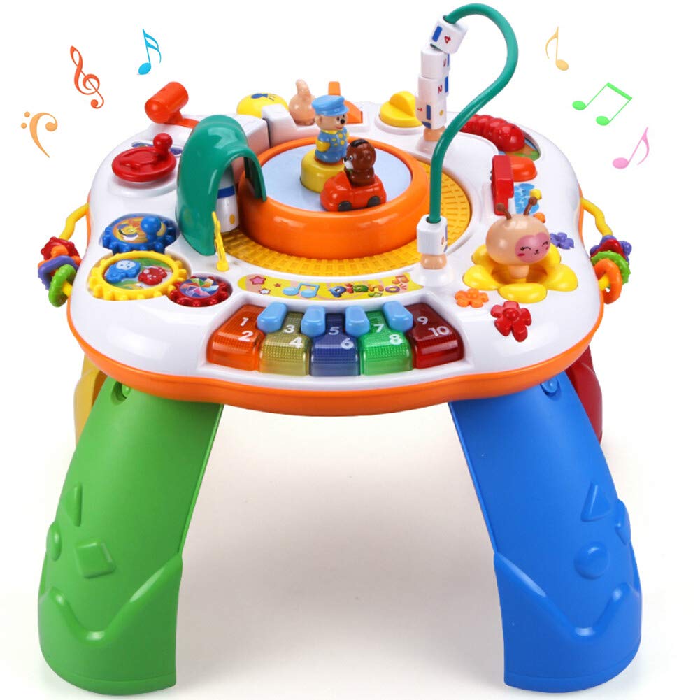 Sytle-Carry Learning Activity Table Toddler Toys - Musical Activity Center Game Baby Toys 6 to 12 Months Sit to Stand Play Table Toys for 1 2 3 Years Old Boys Girls Birthday Gifts