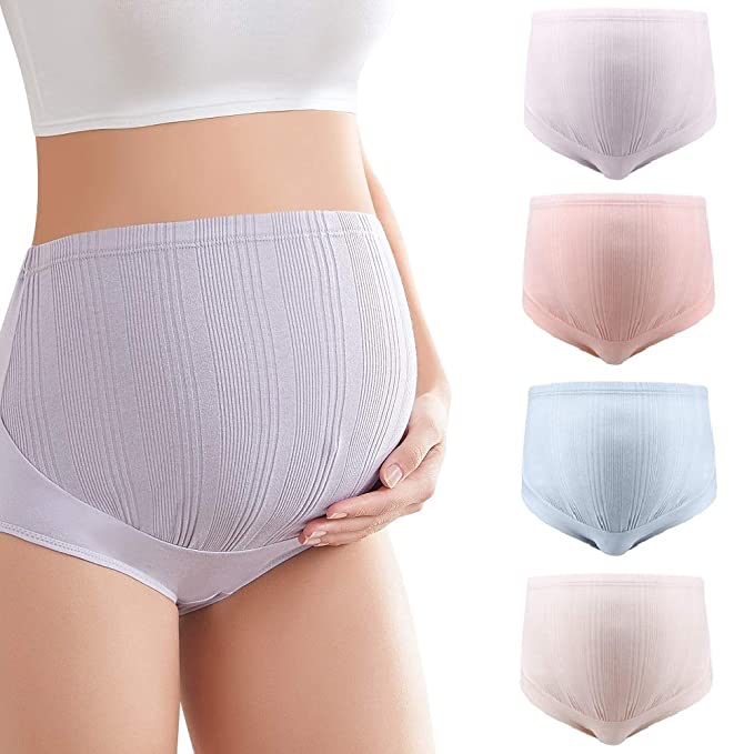 Mama Cotton Maternity Underwear Women's Over Bump Maternity Panties (L-3XL, Multipack)