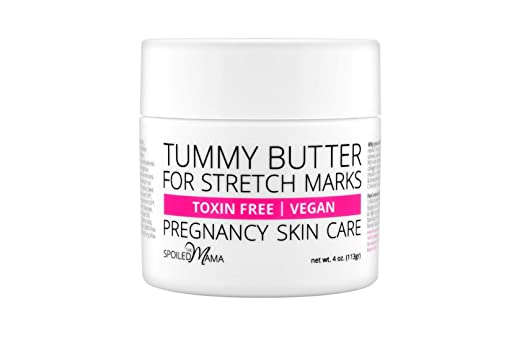 Tummy Butter Stretch Mark Prevention Cream - Safe for Pregnancy - C-Section Scar Lotion for Dry Pregnancy Skin - Pure Cocoa Butter & Shea Butter - Toxin Free - Safe for Pregnancy - Vegan - 4 oz