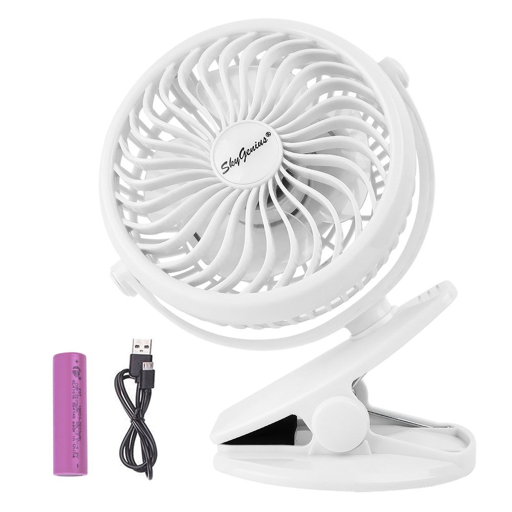 SkyGenius Battery Operated Clip on Fan for Baby Stroller
