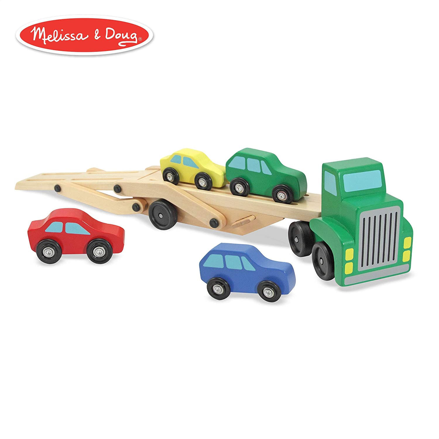 Melissa & Doug Car Carrier Truck & Cars Wooden Toy Set