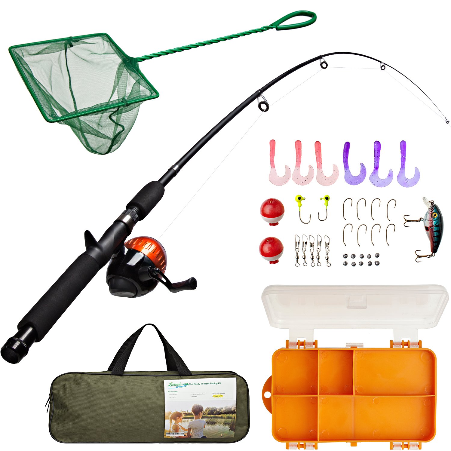 Lanaak Kids Fishing Pole and Tackle Box