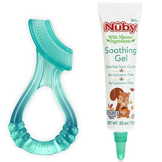 Nuby Natural Soothing Gel for Sore Gums with Bonus Silicone Massaging Toothbrush