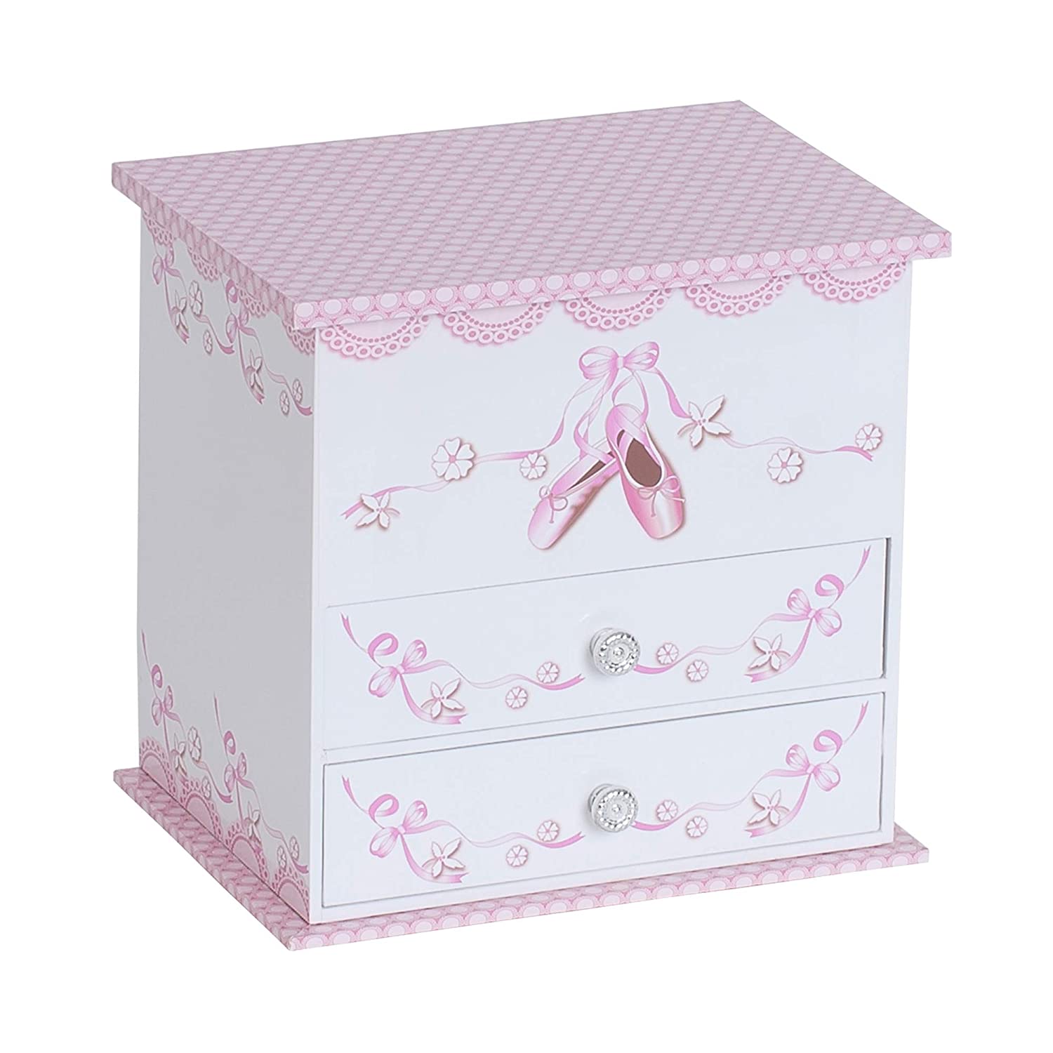 Mele & Co. Angel Ballerina Music Jewelry Box for Girls, Necklace and Earring Organizer