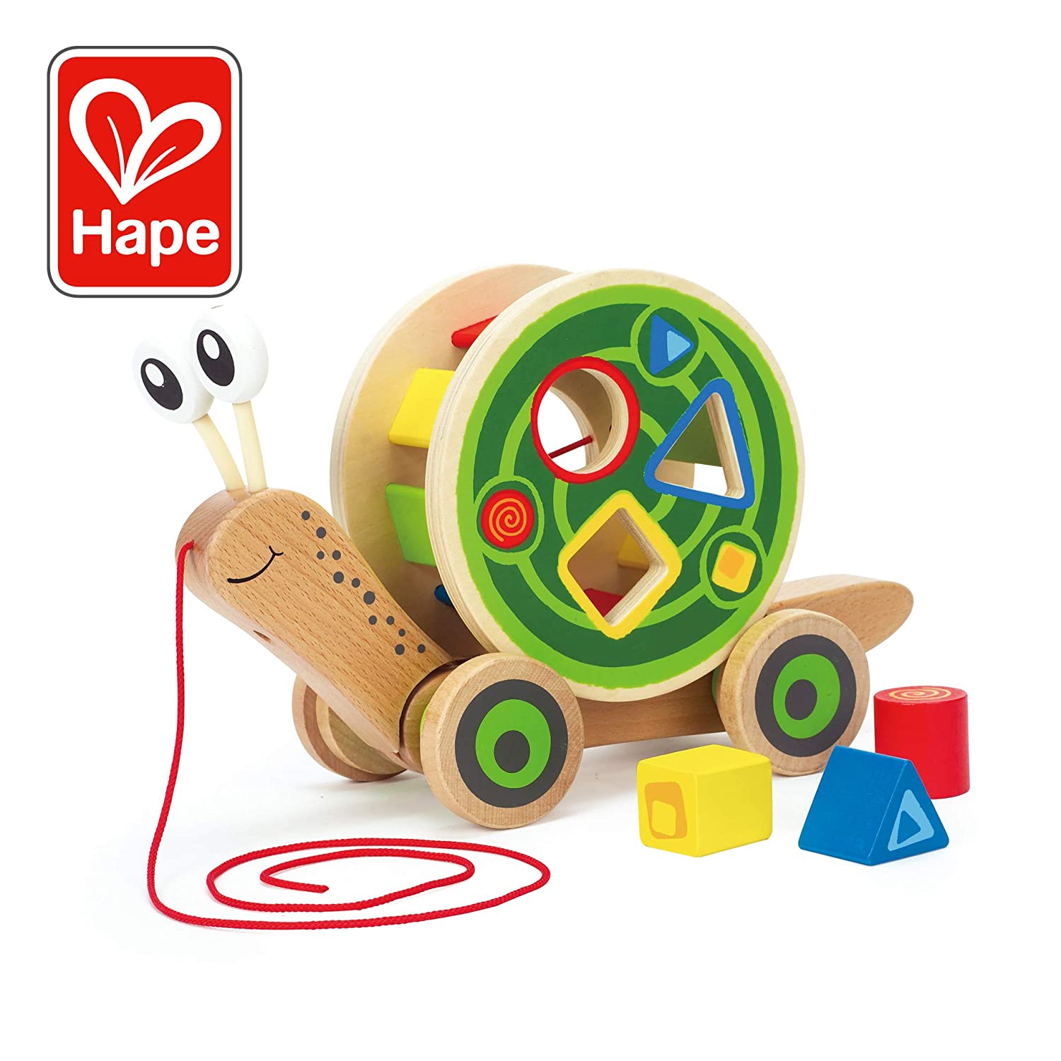 Award Winning Hape Walk-A-Long Snail Toddler Wooden Pull Toy