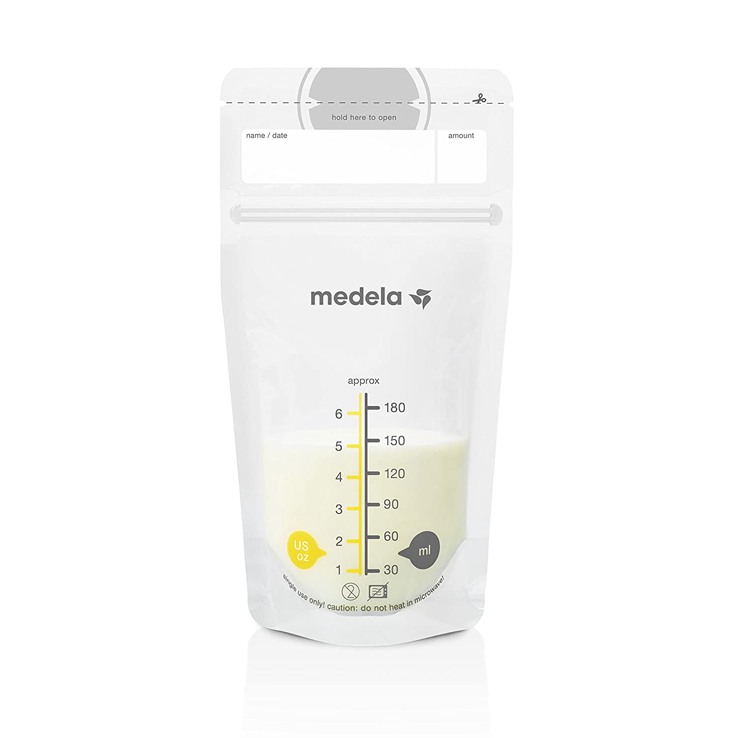 Medela Breast Milk Storage Bags, 100 Count, Ready to Use Breastmilk Bags for Breastfeeding, Self Standing Bag, Space Saving Flat Profile, Hygienically Pre-Sealed, 6 Ounce