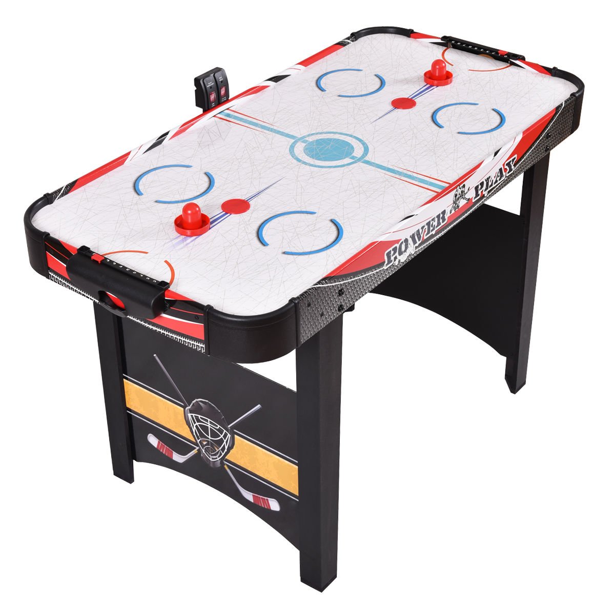 GOPLUS 48" Air Powered Hockey Table Indoor Sports Game Electronic Scoring Red Puck for Kids