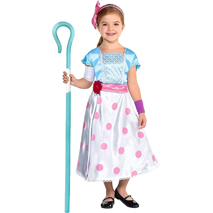 Party City Toy Story 4 Bo Peep Costume for Children, Includes a Jumpsuit, a Skirt/Cape, a Staff, and More