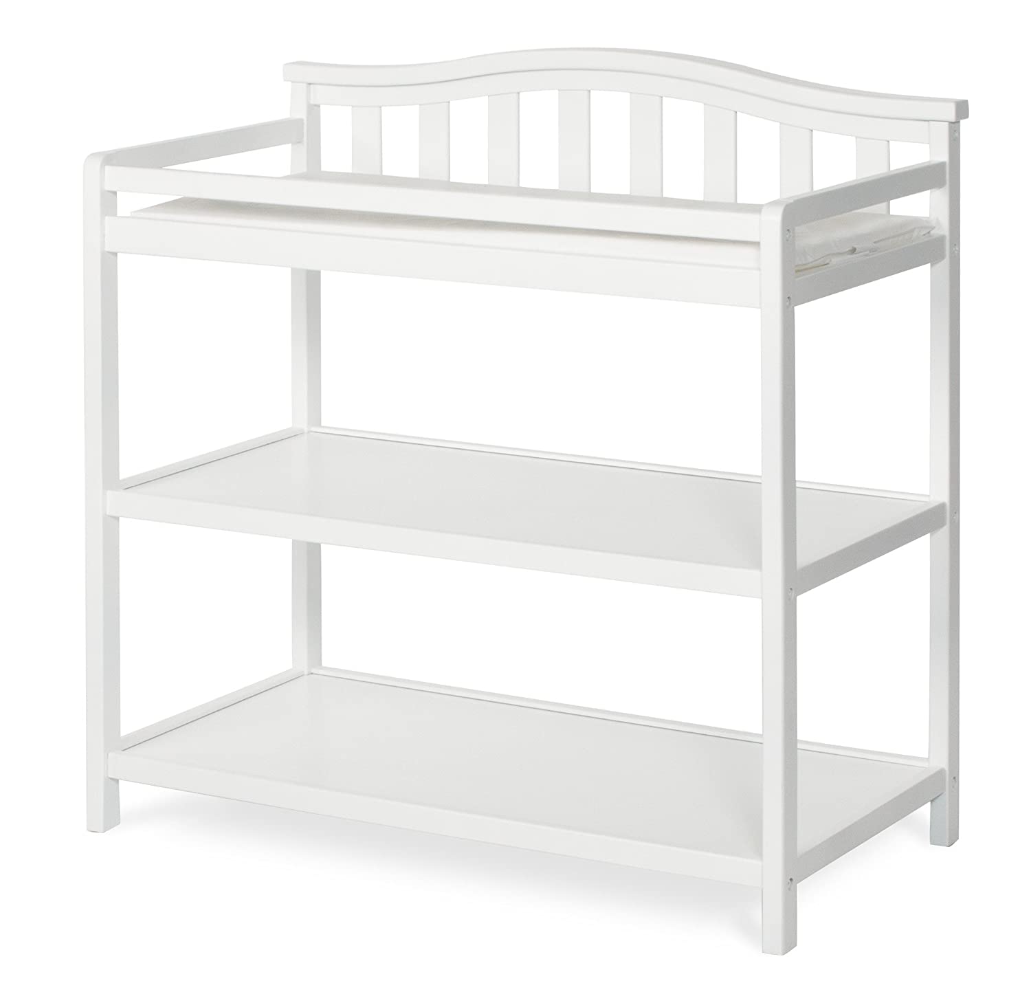 Child Craft Arched Top Changing Table with Pad, Matte White