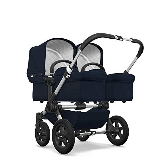 Bugaboo Donkey2 Classic Collection Bassinet, Dark Navy – Designer Fabrics for your Bassinet! Complete Your Double Stroller for Infant Twins!