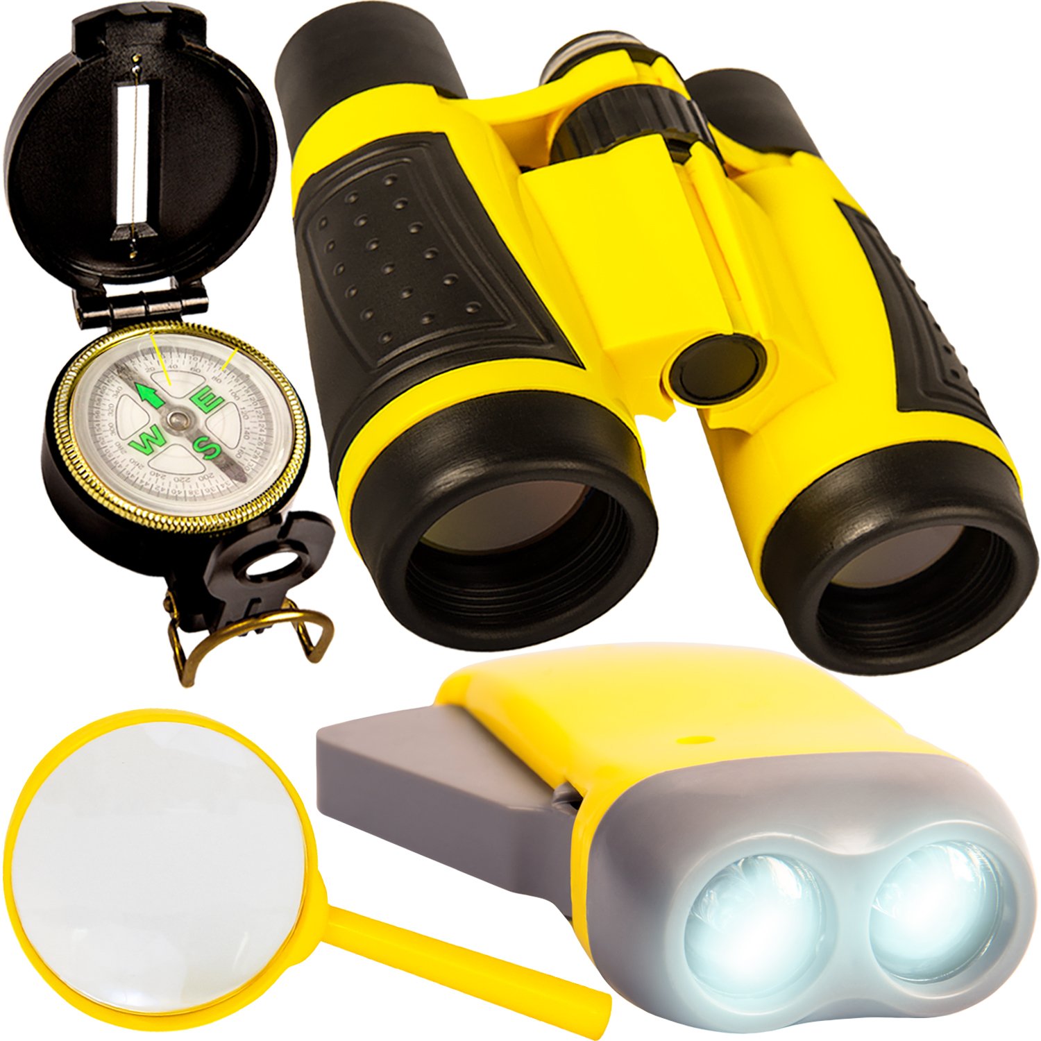 Review top 10+ best outdoor gifts for kids 2 Outdoor Adventure Kit for Kids - Binoculars, Compass, Flashlight, Magnifying Glass. Young Children Explorer Camping Toy Set. Fun Backyard Nature Exploration Toys for Boys and Girls Ages 3 to 10