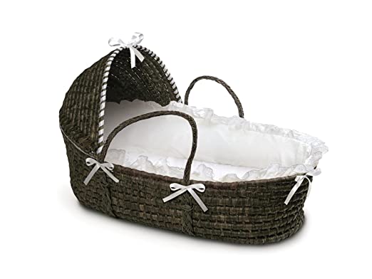 Badger Basket Moses Basket with Hood and Bedding