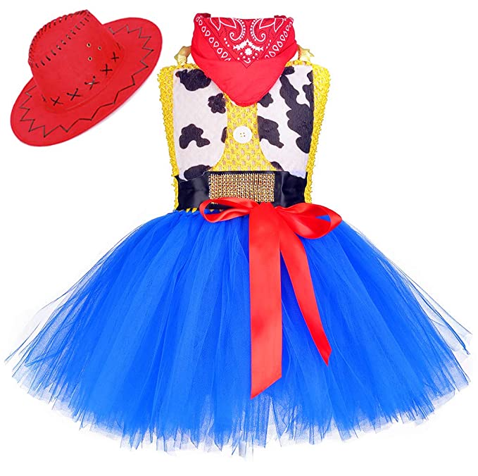 Tutu Dreams Cowgirl Costume for Girls 1-12Y with Bandana Birthday Halloween Holiday Party