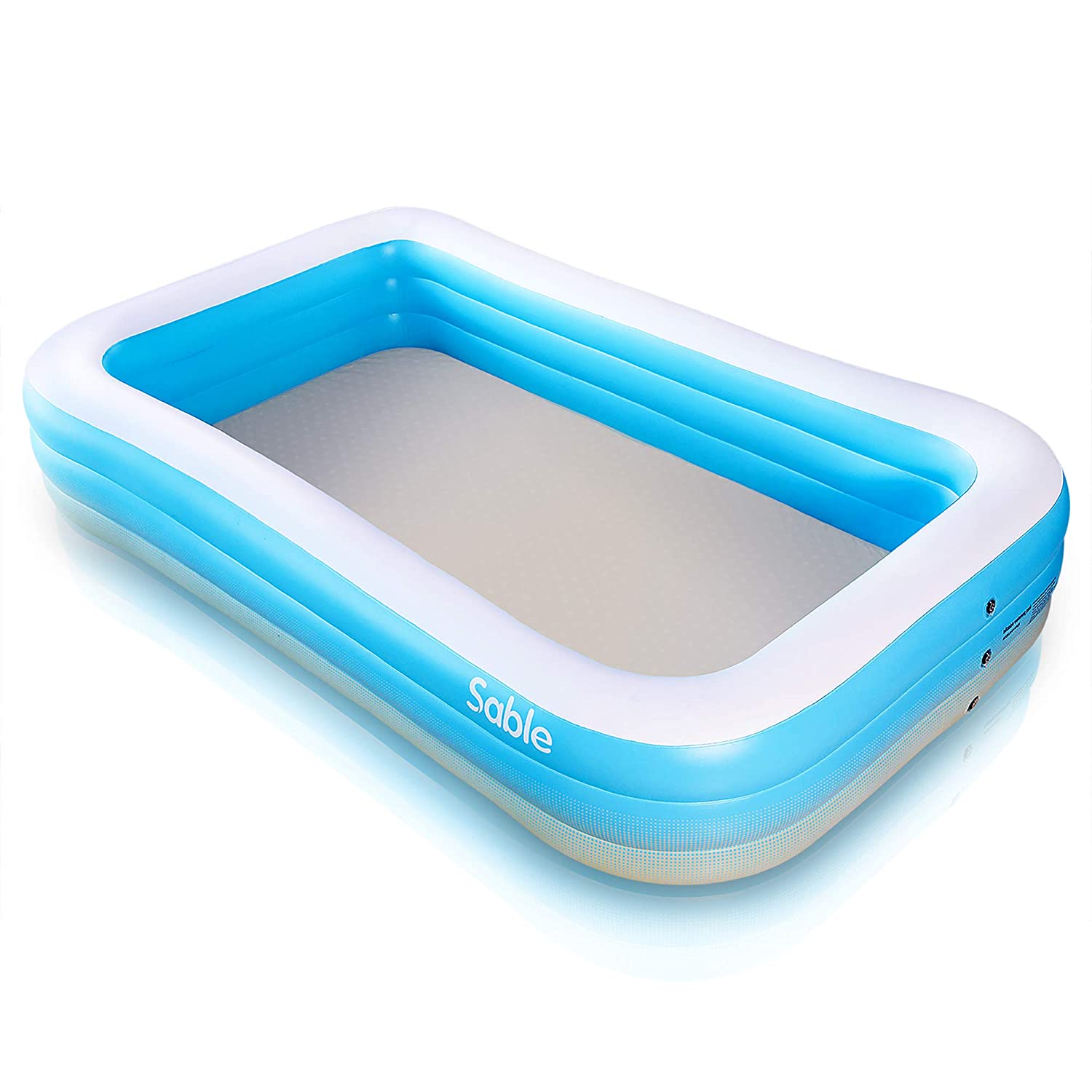 Inflatable Pool, Sable Swimming Pool for Baby, Kiddie, Kids, Adult, Infant, Toddler, 118" X 72" X 20", for Ages 3+