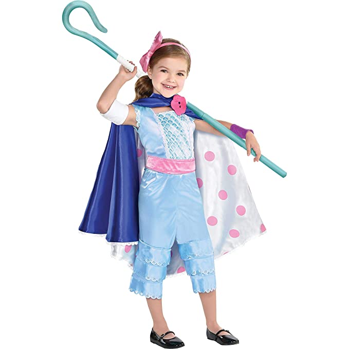 Party City Toy Story 4 Bo Peep Costume for Children, Includes a Jumpsuit, a Skirt/Cape, a Staff, and More