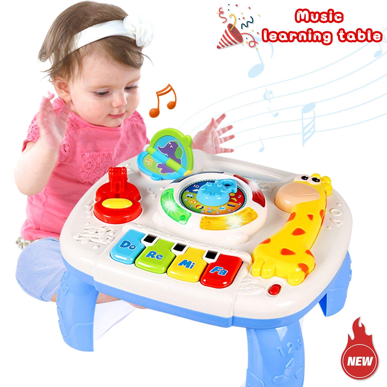 HOMOFY Baby Toys Musical Learning Table 6 Months Up- Early Education Activity Center Multiple Modes Game Kids Toddler Boys & Girls Toys for 1 2 3 Years Old Best Gifts