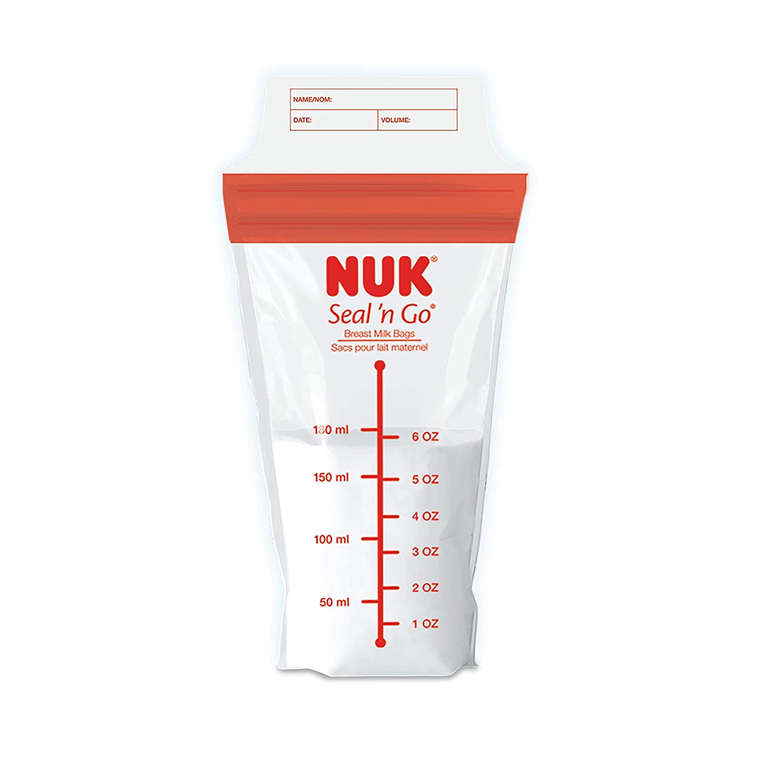 NUK Simply Natural Seal n' Go Breast Milk Bags, 100CT